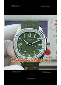 Reloj Patek Philippe Aquanaut 5167 con esfera azul, correa, diamantes y bisel, réplica excepcional