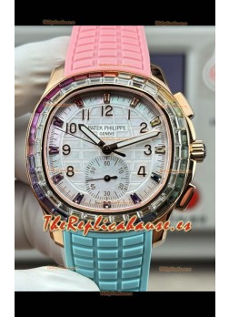 Reloj Patek Philippe Aquanaut 7968 Rose con correa bicolor, réplica exacta