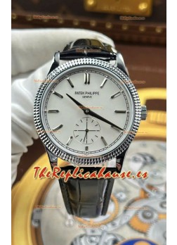 Reloj Patek Philippe Calatrava 6119G de acero inoxidable con esfera blanca, superclon