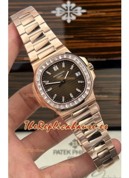 Reloj Patek Philippe Nautilus 5723 con esfera marrón y oro rosa, superclon