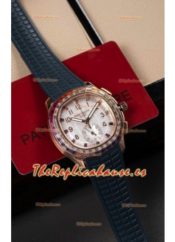 Reloj Patek Philippe Aquanaut 7968 Superclon de oro rosa con correa azul