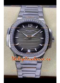 Reloj Patek Philippe Nautilus 7118 de 35 mm con esfera gris y diamantes, superclon