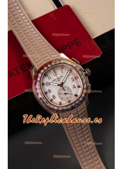 Reloj Patek Philippe Aquanaut 7968 Superclon con correa marrón y oro rosa