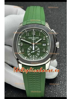 Reloj Patek Philippe Aquanaut 5968 con caja de acero y esfera verde, superclon