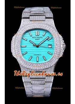 Patek Philippe Superclon Nautilus 5711/1A Edición con diamantes engastados y esfera azul Tiffany