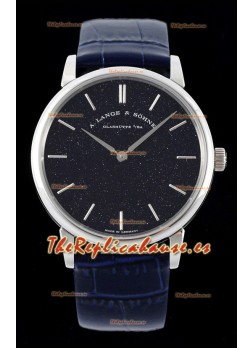 A.Lange & Sohne Saxonia Thin Reloj Réplica Suizo Caja De Acero Dial Azul