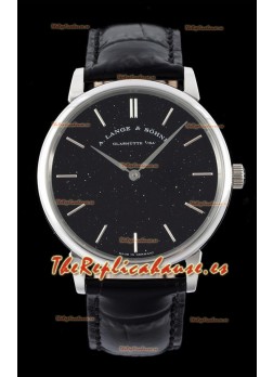 A.Lange & Sohne Saxonia Thin Reloj Réplica Suizo Caja De Acero Dial Negro