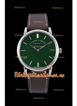 A.Lange & Sohne Saxonia Thin Reloj Réplica Suizo Caja de acero Dial verde