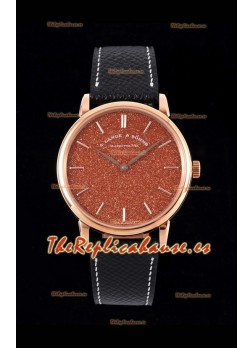 A.Lange & Sohne Saxonia Thin Reloj Réplica Suizo Caja en Oro Rosado Dial Estrellado