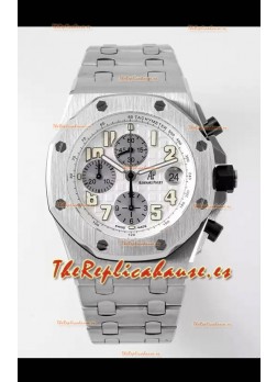 Audemars Piguet Royal Oak Offshore Dial Blanco Cronógrafo Reloj Réplica a Espejo 1:1 - Acero 904L