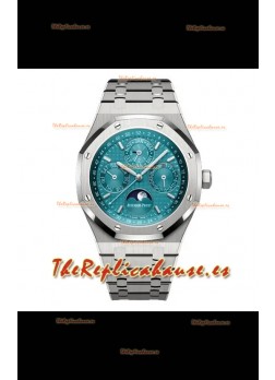 Audemars Piguet Royal Oak Perpetual Calendar Réplica Suiza Acerp 904L  - Dial Azul Tiffany