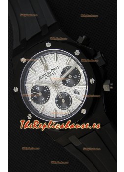 Audemars Piguet Royal Oak Reloj Réplica Suizo Cronógrafo Dial Plateado Subdiales color Negro