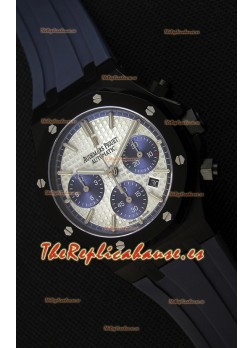 Audemars Piguet Royal Oak Reloj Réplica Suizo Cronógrafo Dial Plateado Subdiales color Azul