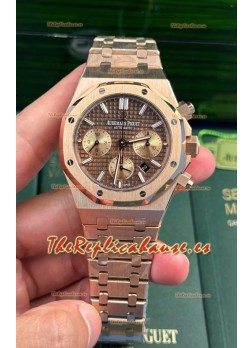 Audemars Piguet Royal Oak Chronograph Réplica Espejo 1:1 - Caja Oro Rosado Dial Marrón en 41MM
