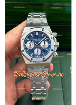 Audemars Piguet Royal Oak Chronograph Dial Azul Correa de Acero Reloj Réplica Suizo