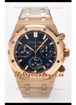 Audemars Piguet Royal Oak Super Clone - Dial Negro Caja Oro Rosado 41MM