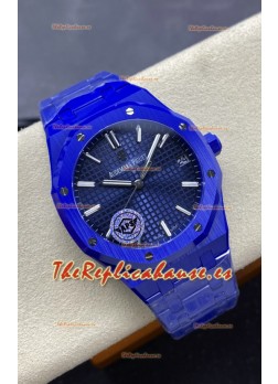 Audemars Piguet Royal Oak 15500 Reloj Caja Cerámica Azul Super Clone Replica Dial Azul