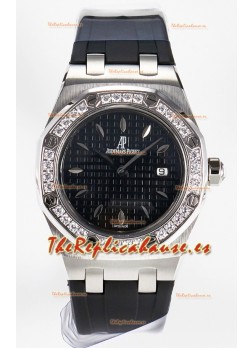 Audemars Piguet Royal Oak 33MM Acero 904L Dial Negro Cuarzo Suizo Reloj Réplica