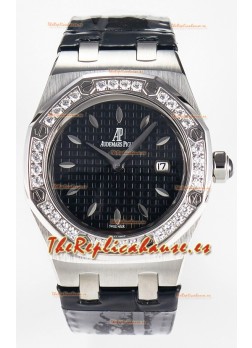 Audemars Piguet Royal Oak 33MM Acero 904L Dial Negro Cuarzo Suizo Reloj Réplica