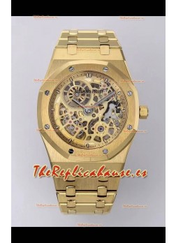 Reloj Audemars Piguet Super Clone Royal Oak Jumbo Extrafino con Caja Oro Amarillo