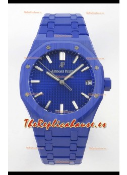 Audemars Piguet Royal Oak 15500 - Reloj Réplica con Caja de Cerámica Azul y Dial Azul