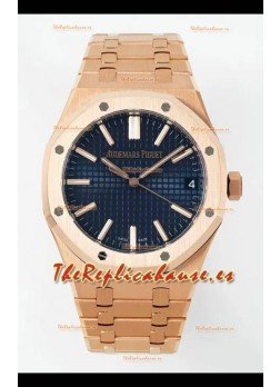 Audemars Piguet Royal Oak 15510OR 41MM Oro Rosado Dial Dorado Azul Super Clone Reloj Réplica
