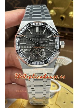 Reloj Audemars Piguet Super Clone Royal Oak con Tourbillon Flying Dial Gris de 41 mm.