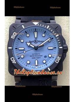 Bell & Ross BR03-92 Divers Edition Revestimiento PVD Réplica Espejo 1:1 Dial Azul
