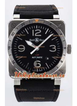 Bell & Ross BR03-93 GMT Edition Dial Negro Reloj Réplica Espejo 1:1 