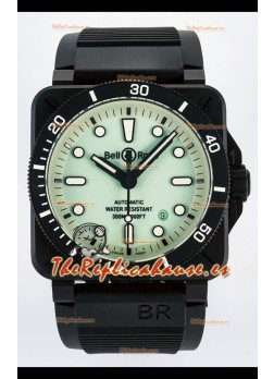 Bell & Ross BR03-92 Divers Edition Revestimiento PVD Réplica Espejo 1:1 Dial Verde