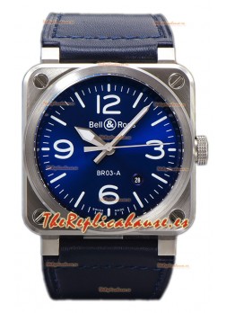 Bell and Ross BR03-A Dial Azul Acero 904L Reloj Réplica Suiza 