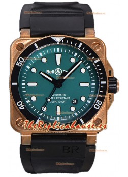 Bell & Ross BR03-92 Diver Dial Verde Caja Bronce Reloj Réplica Suiza Réplica Espejo 1:1
