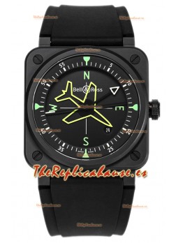 Bell and Ross BR03 Gyrocompass Reloj Revestido PVD Réplica Suiza 41MM