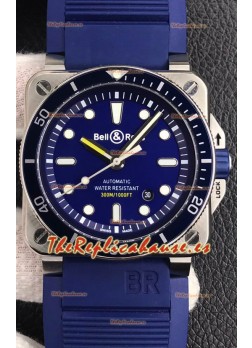 Bell & Ross BR03-92 Buzo Acero Inoxidable Dial Azul Reloj Réplica Suizo a espejo 1:1