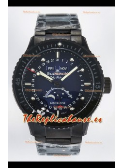 Reloj Blancpain Bathyscaphe Superclone con Caja de Cerámica y Dial Azul.