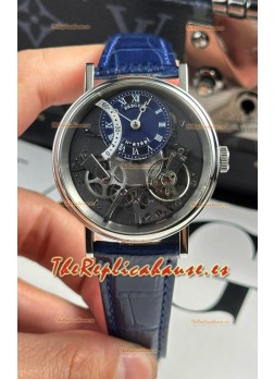Breguet Tradition 7057BR/R9/9W6 Caja Acero Single Tourbillon Réplica Suiza Correa Azul