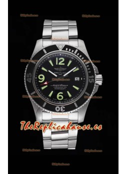 Breitling Superocean Automatic 44 Steel - Reloj Réplica a Espejo 1:1 Dial Negro