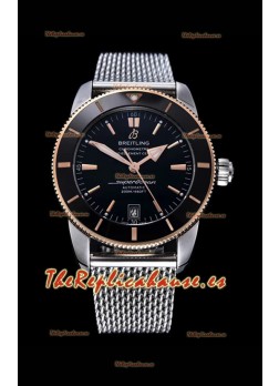 Breitling SuperOcean Heritage II 44MM Dial Negro de Dos Tonos Acero 904L, Reloj Réplica a Espejo 1:1