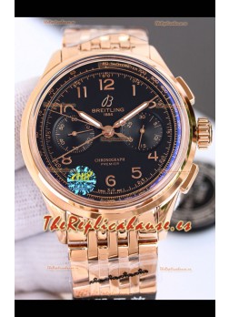 Breitling Premier B01 Chronograph 42 Edition Caja Oro Rosado Centenary Dial Marrón - Reloj Réplica Espejo 1:1