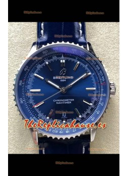 Breitling Navitimer 1 Automatic Reloj Réplica Suizo en Dial Azul - Correa de Piel