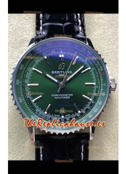 Breitling Navitimer 1 Automatic Reloj Réplica Suizo en Dial Verde - Correa de Piel