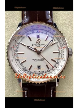 Breitling Navitimer 1 Automatic Reloj Réplica Suizo en Dial Blanco Bisel Oro Rosado