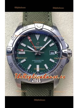 Breitling Avenger GMT Automatic 44 Reloj Réplica Suizo Super Clone 1:1  - Dial Verde 