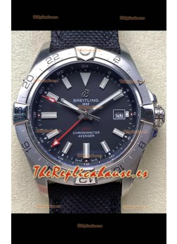 Breitling Avenger GMT Automatic 44 Reloj Réplica Suizo Super Clone 1:1  - Dial Negro 