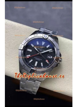 Breitling Avenger GMT Automatic 44 Reloj Réplica Suizo Super Clone 1:1  - Dial Negro 
