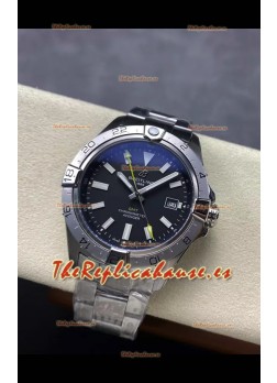 Breitling Avenger GMT Automatic 44 Reloj Réplica Suizo Super Clone 1:1  - Dial Negro 