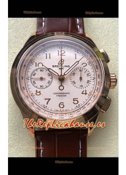 Breitling Premier B01 Chronograph 42 Edition Dial Oro Rosado  Blanco - Reloj Réplica Espejo 1:1
