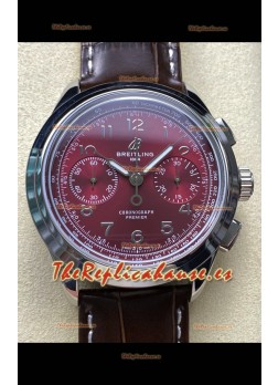 Breitling Premier B01 Chronograph 42 Edition Caja Acero Dial Granate - Reloj Réplica Espejo 1:1