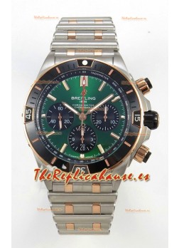 Breitling Chronomat Super Clone B01 42 Reloj Edición Suiza Dial Dos Tonos Verde