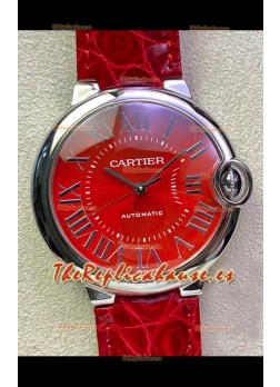Ballon De Cartier Reloj Suizo Automático Calidad a Espejo 1:1 36MM En Acero Inoxidable Dial Rojo